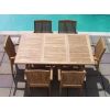1.2m x 1.2m - 1.8m Teak Square Extending Table with 6 Marley Chairs - 0
